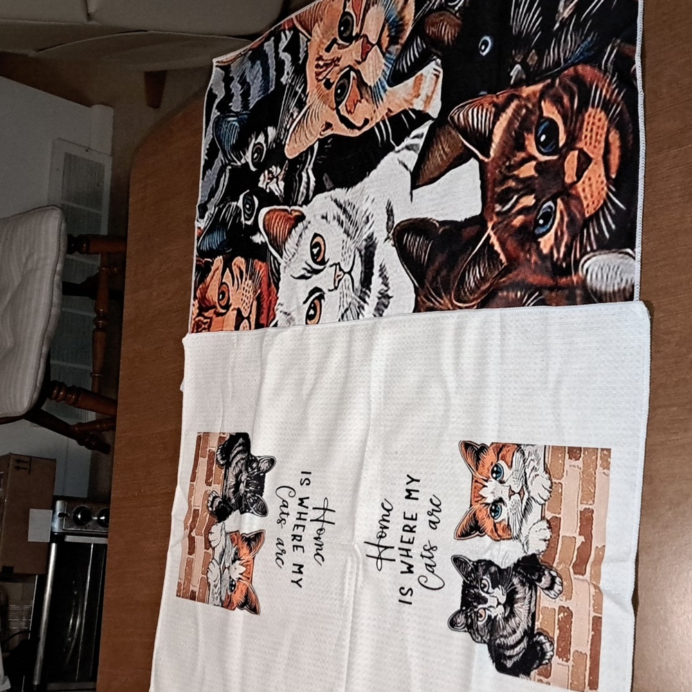 Cat kitchen towels  set of 2/ BUNDLE ONLY